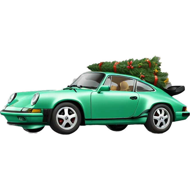 Christmas car Porshe  emoji