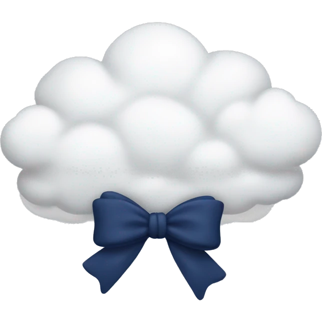 White cloud with a navy blue bow  emoji