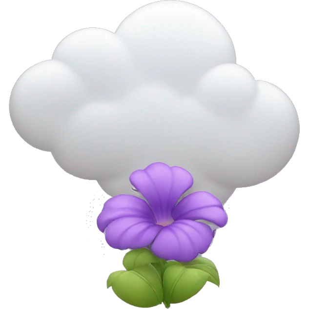 Flower sitting on a purple cloud emoji