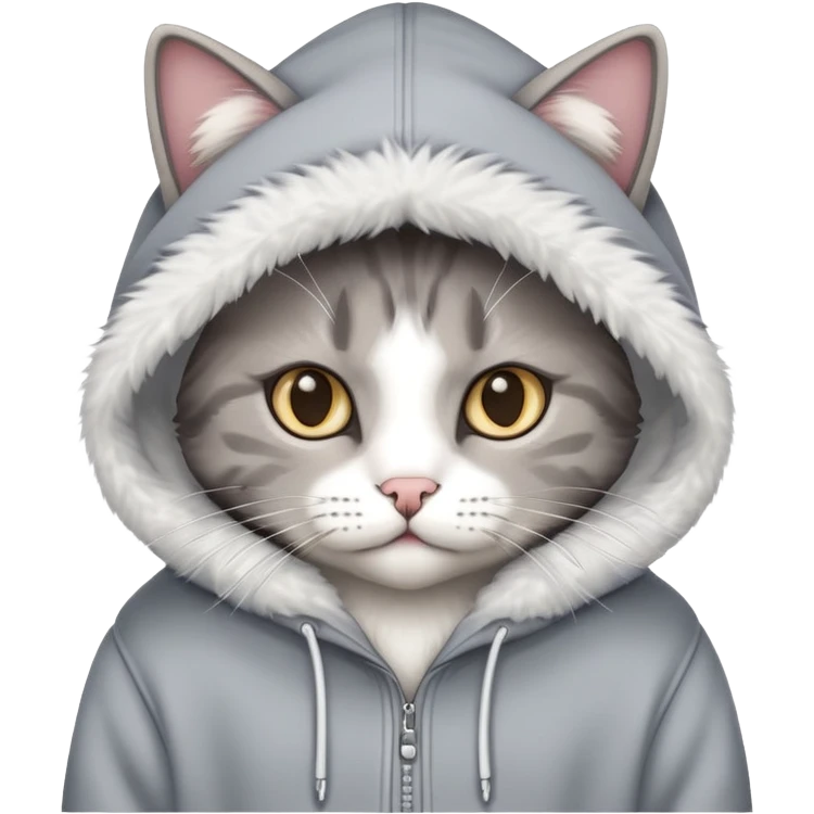 Cat wearing a hoodie  emoji
