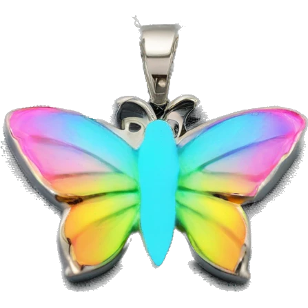Baby blue chrome butterfly pendant rainbow sun dolphin glitter neon  emoji