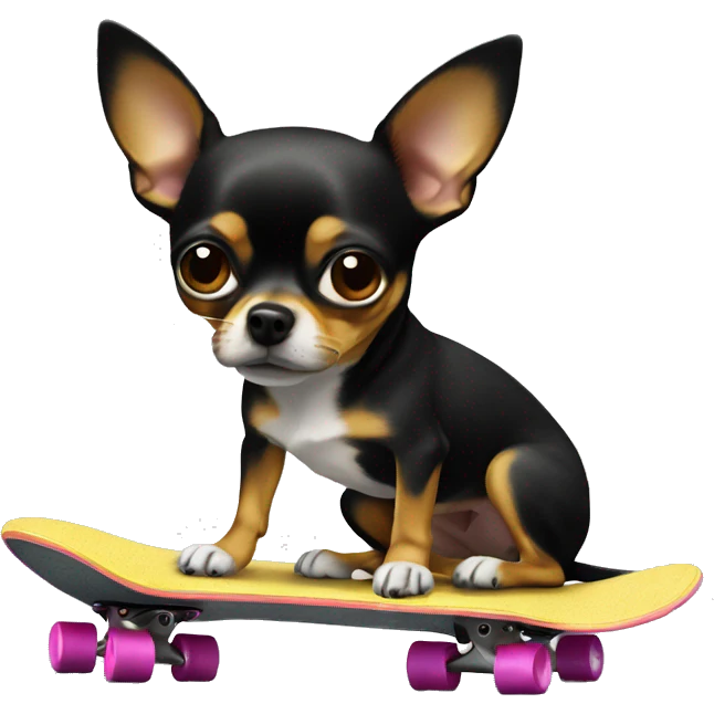 chihuaua with no  legs on a skateboar emoji