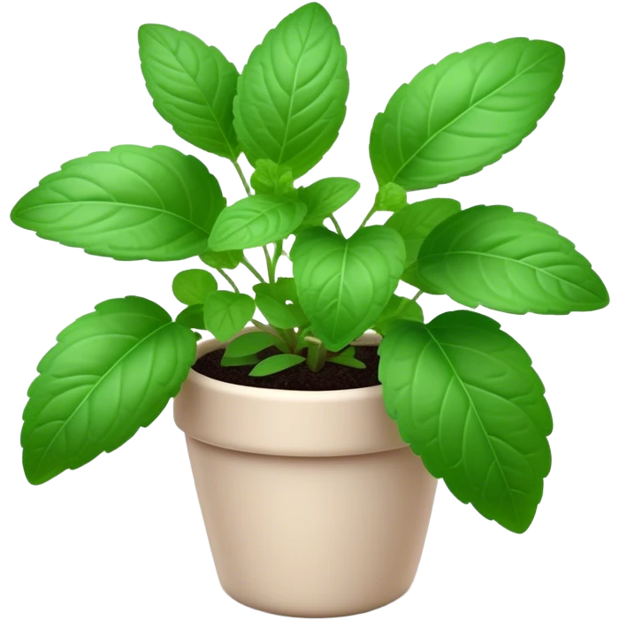 Cinematic Realistic Mint Emoji, Fresh and lively, with deep green leaves covered in tiny veins, emanating a cool, refreshing aroma. The plant’s soft, rounded edges sway gently in the breeze, inviting calm and relaxation. Soft glowing outline, capturing the essence of freshness and cooling fragrance in a fragrant mint plant! emoji