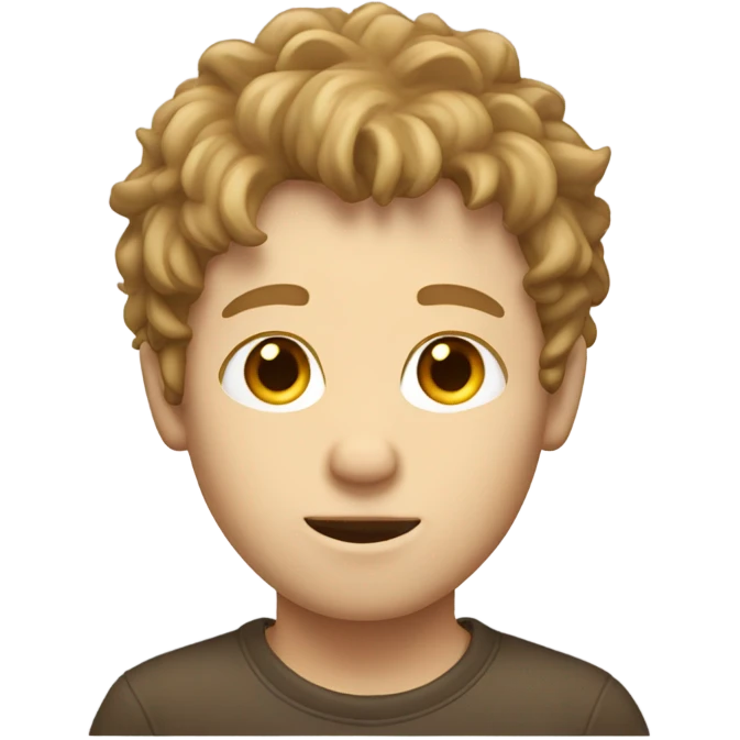 White boy, with light brown shaggy hair covering forehesd emoji