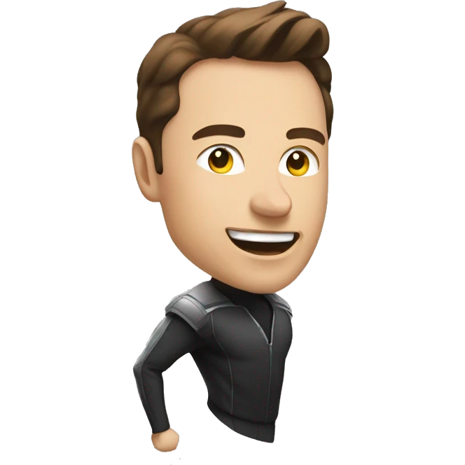Ilon Musk runs to the right emoji