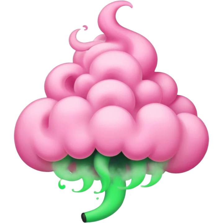 Pink puffco with with green smoke coming out emoji