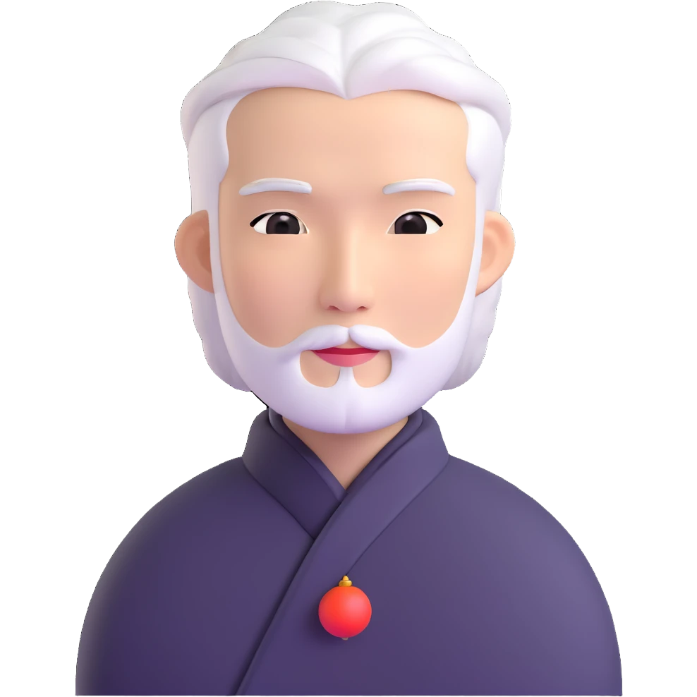 white haired handsome Chinese man emoji