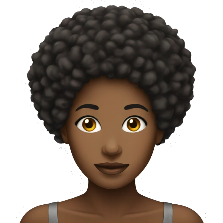 Beautiful black woman with Afro emoji