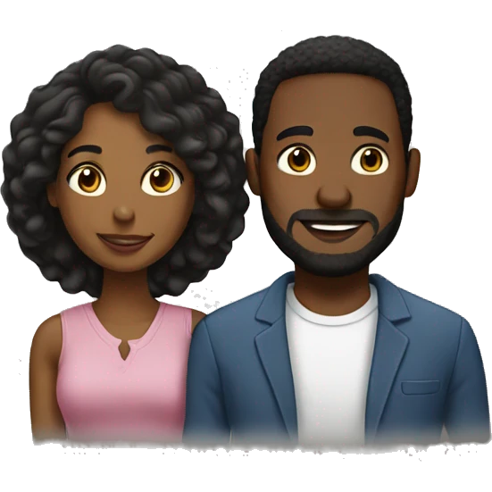 black couple love emoji