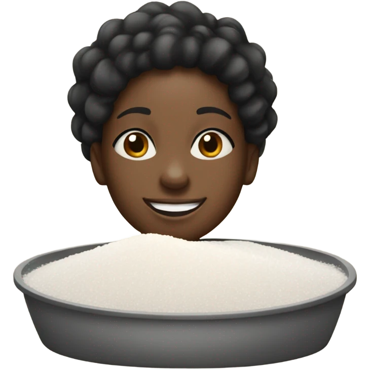 Happy black girl with a pile of salt emoji