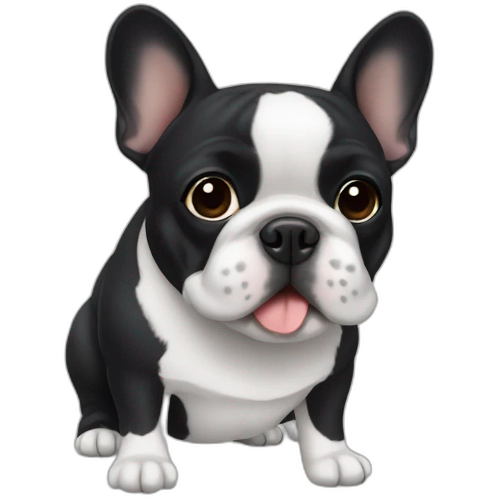 a black French bulldog emoji