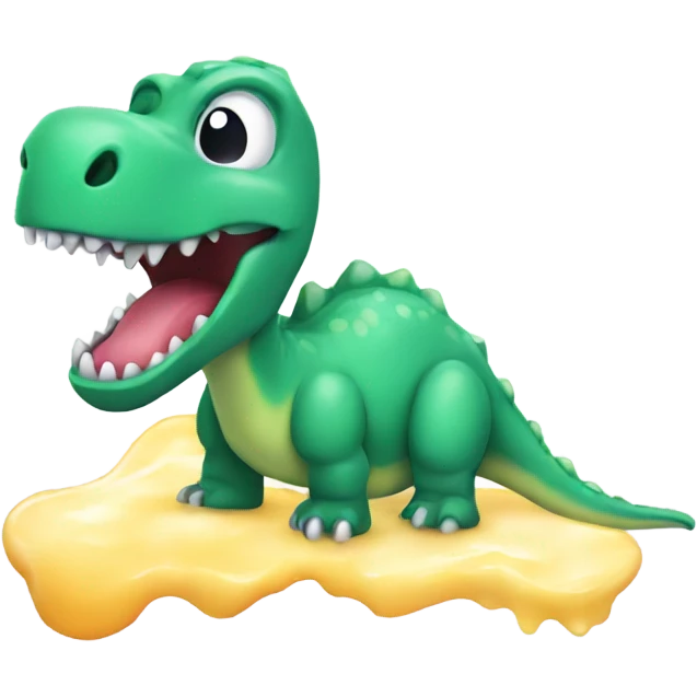 Dinosaur with soap emoji