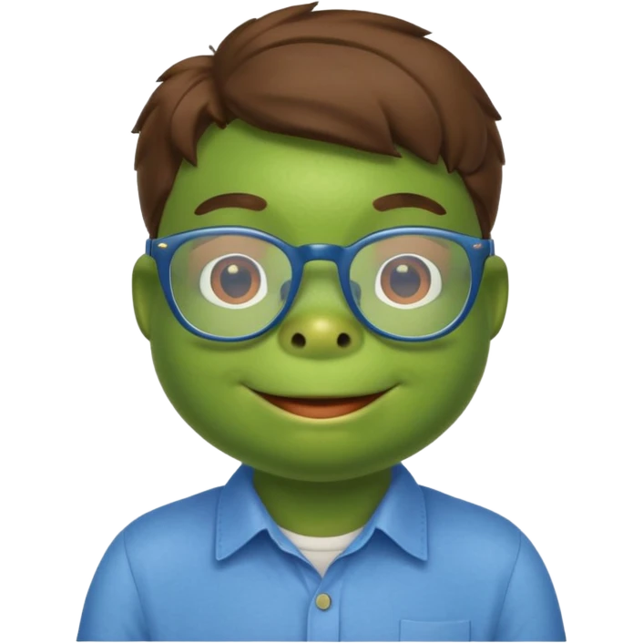glasses frog with shirt emoji