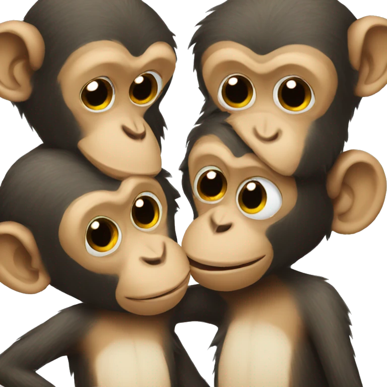 Monkeys kissing  emoji