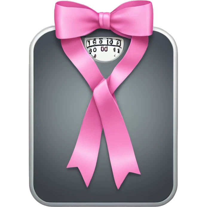 Body weight scale with a pink bow  emoji