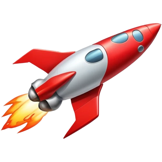 aesthetic red rocket lifting off emoji