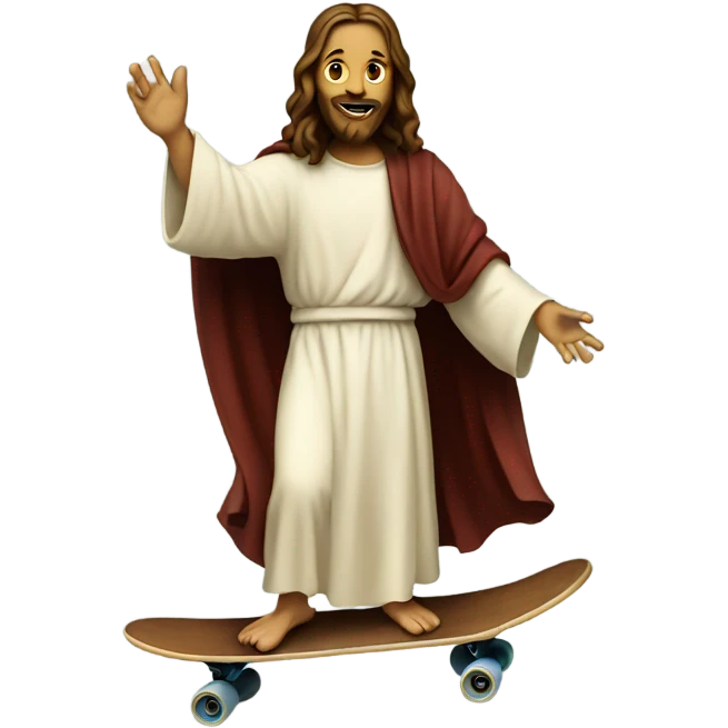 Jesus on a skateboard emoji