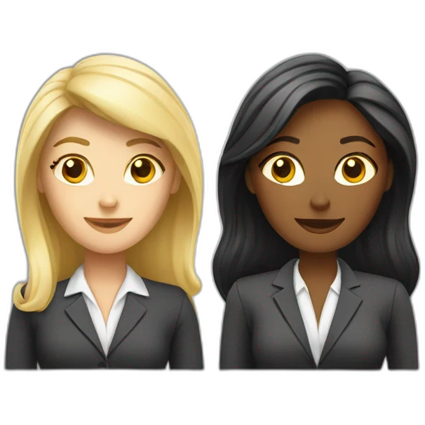 two white business women hr department in office emoji