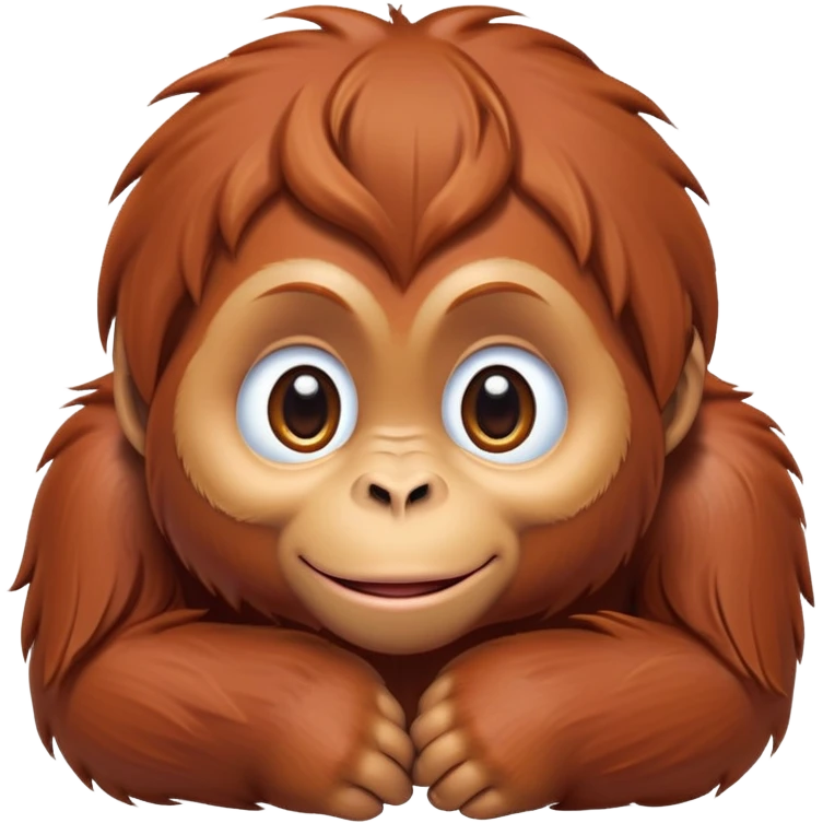 cinematic-cute-orangutan-baby-portrait-emoji,-head-tilted-playfully-and-inquisitively,-with-a-gentle,-expressive-face-accented-by-soft,-flowing-fur-and-round,-sparkling-eyes-brimming-with-warmth,-simplified-yet-irresistibly-adorable-feature emoji
