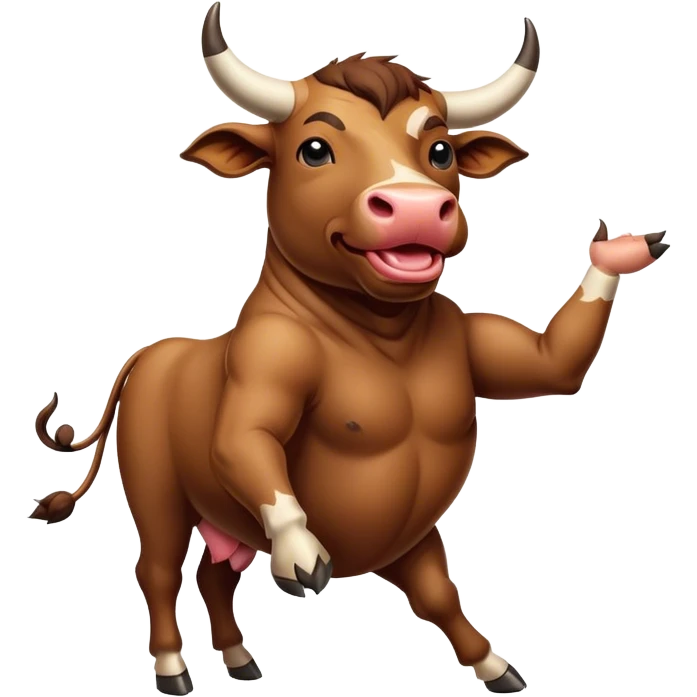 a bull wearing a ammama dancing in the sun emoji