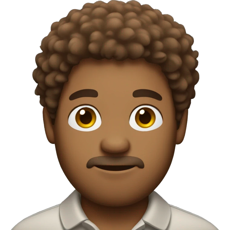 brown fluffy hair man with a polo shirt emoji