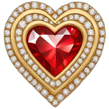 Red heart diamond with gold border emoji