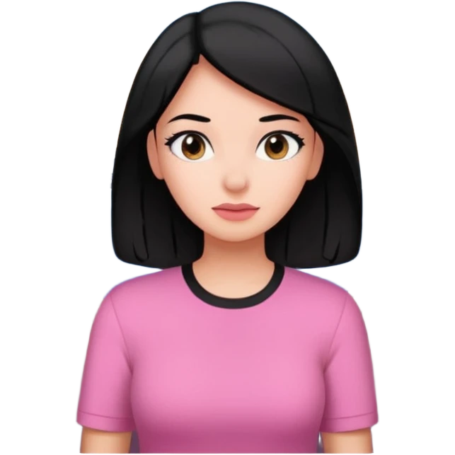 A woman wearing a pink shirt with black hair on a plane! emoji