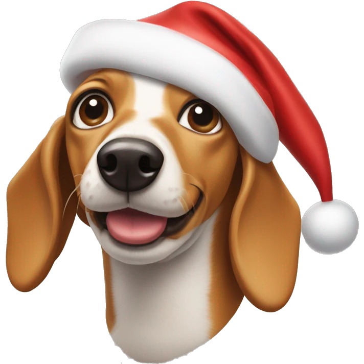Weenie dog with Santa hat emoji