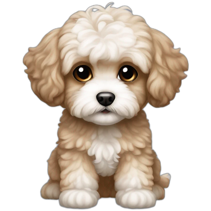 Maltipoo boy light brown dark brown ears emoji