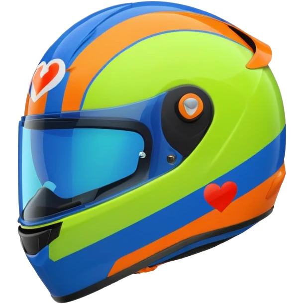 ate a Florecent green heart emoji as the same patterns as Lando Norris's helmet emoji