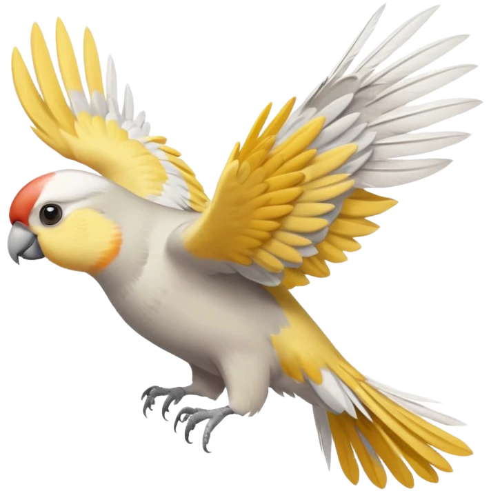 cockatiel bird flying left to right emoji