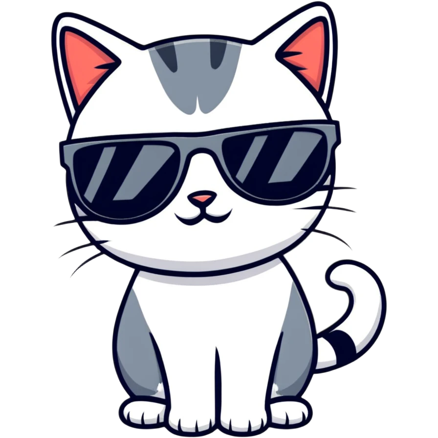 Cat with sunglasses emoji