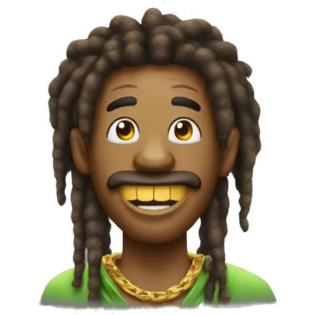 A rastaman with a gold teeth ans thump up emoji