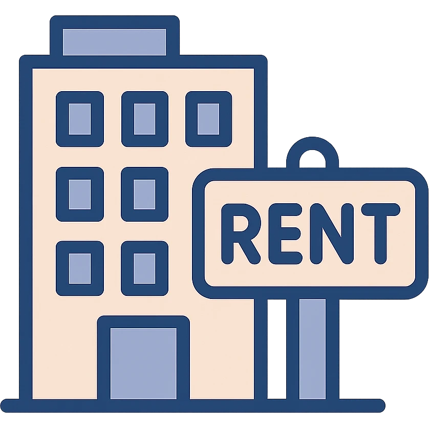 apartment rent icon, modern, clean lines, simple color palette emoji