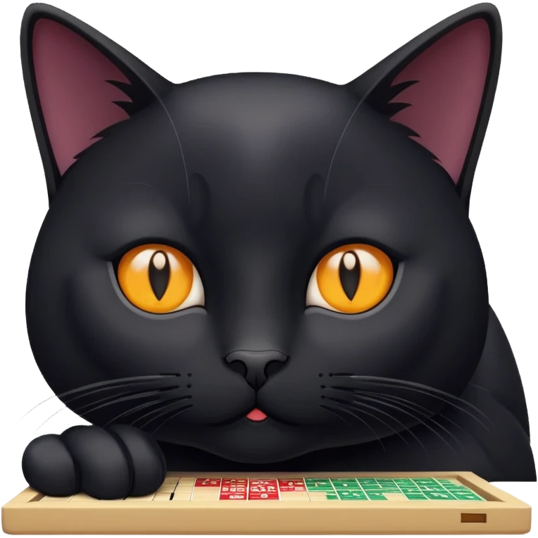 Dark Cat playing scrabble  emoji