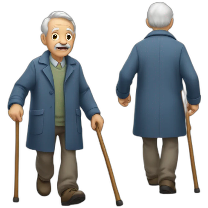 An old man walking with a cane emoji