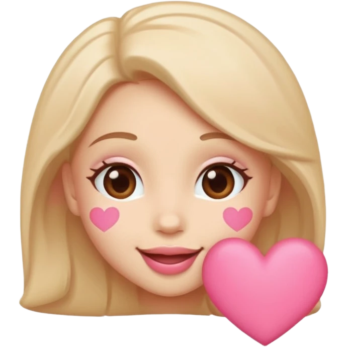 Kissy face with pink hearts emoji