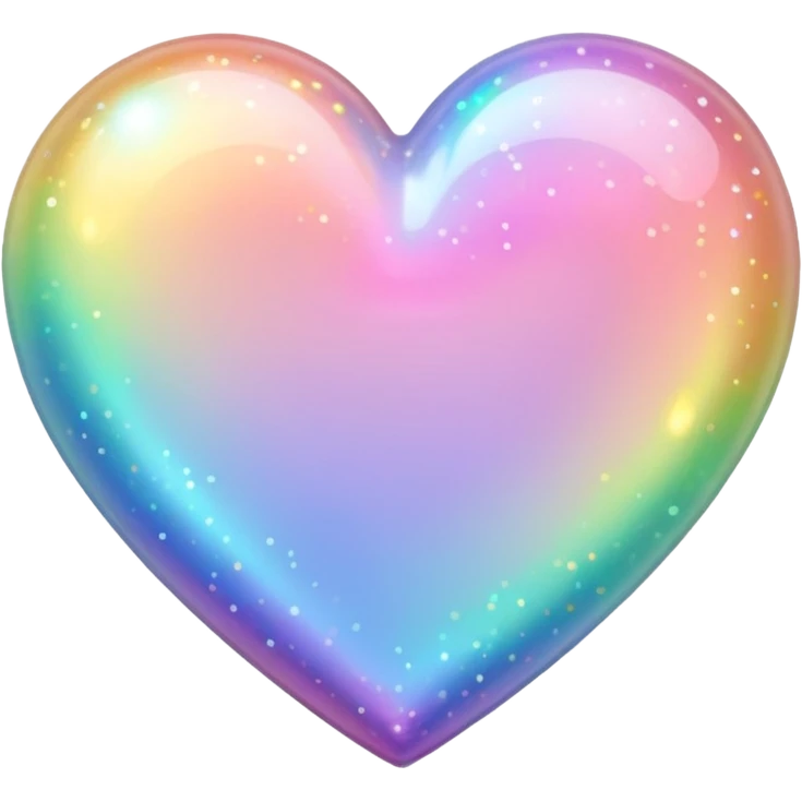 pastel heart with a rainbow sparkle emoji