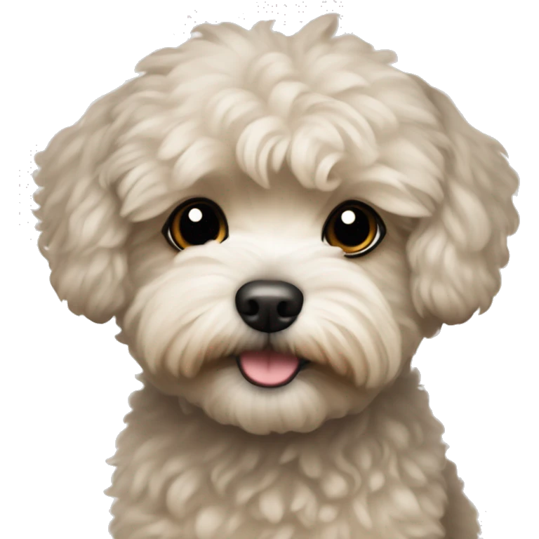 A small, short haired maltipoo emoji