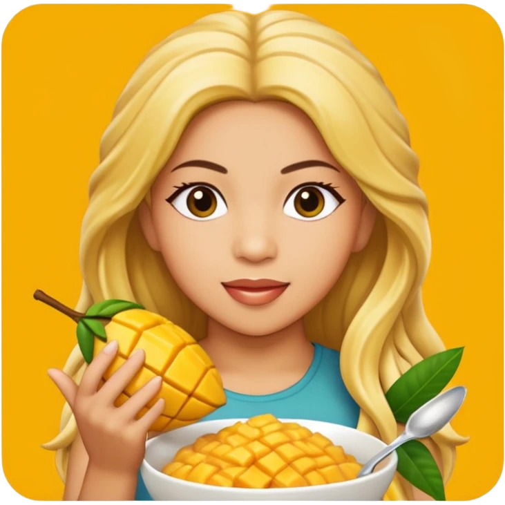 shakira eating mango sticky rice emoji