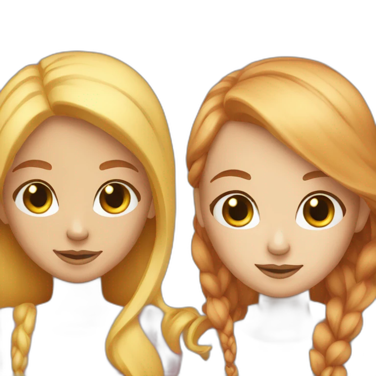 red-haired girl next to a blonde girl emoji