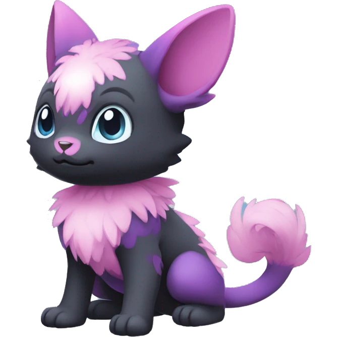 Cute cool black blue purple pink animal hybrid Fakemon full body emoji