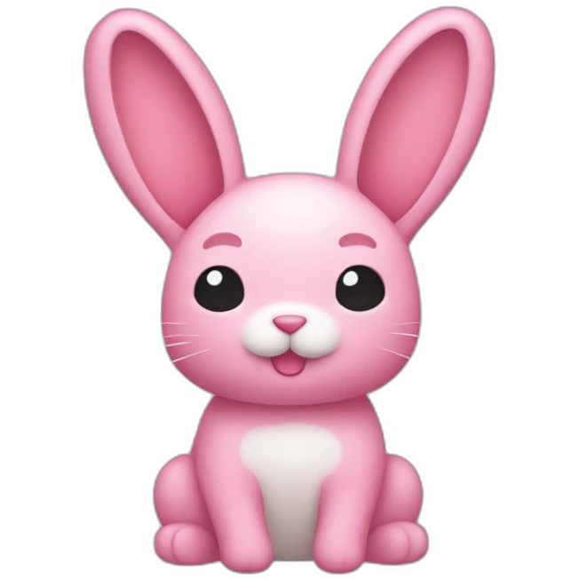 kanahei pink rabbit and straight ears emoji