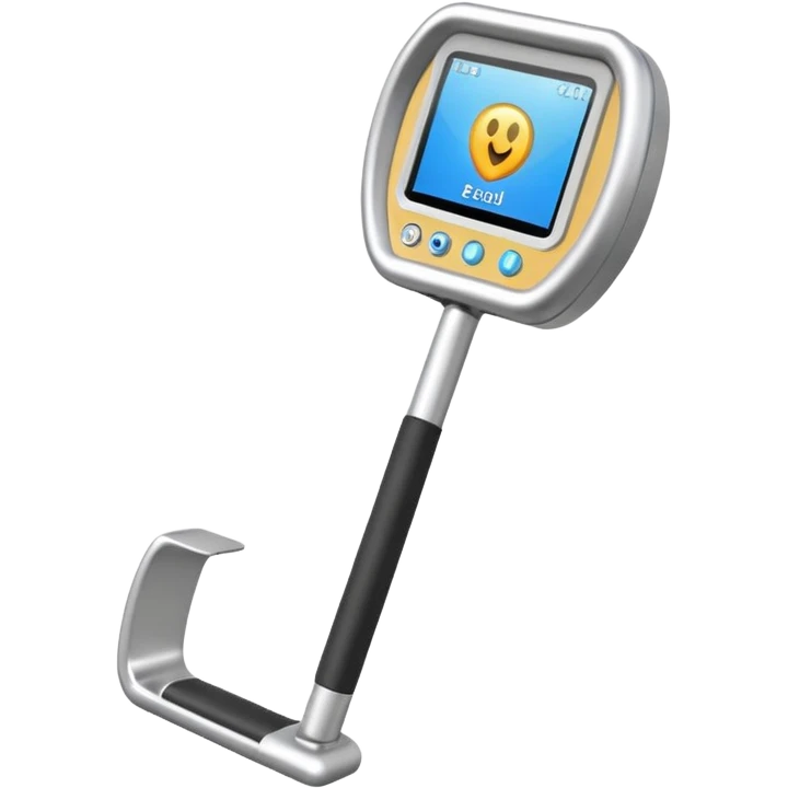 Hand-held metal detector
Security scanner
Handheld security wand
Metal detector wand emoji