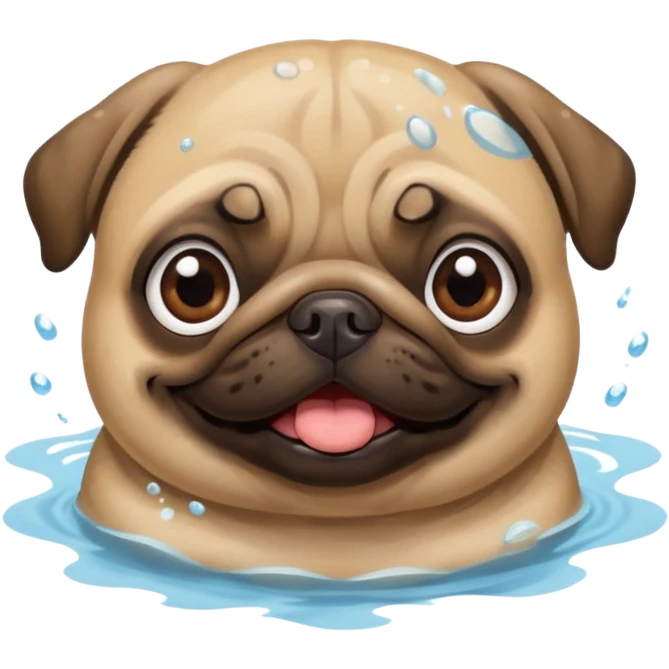 Pug  nadando emoji