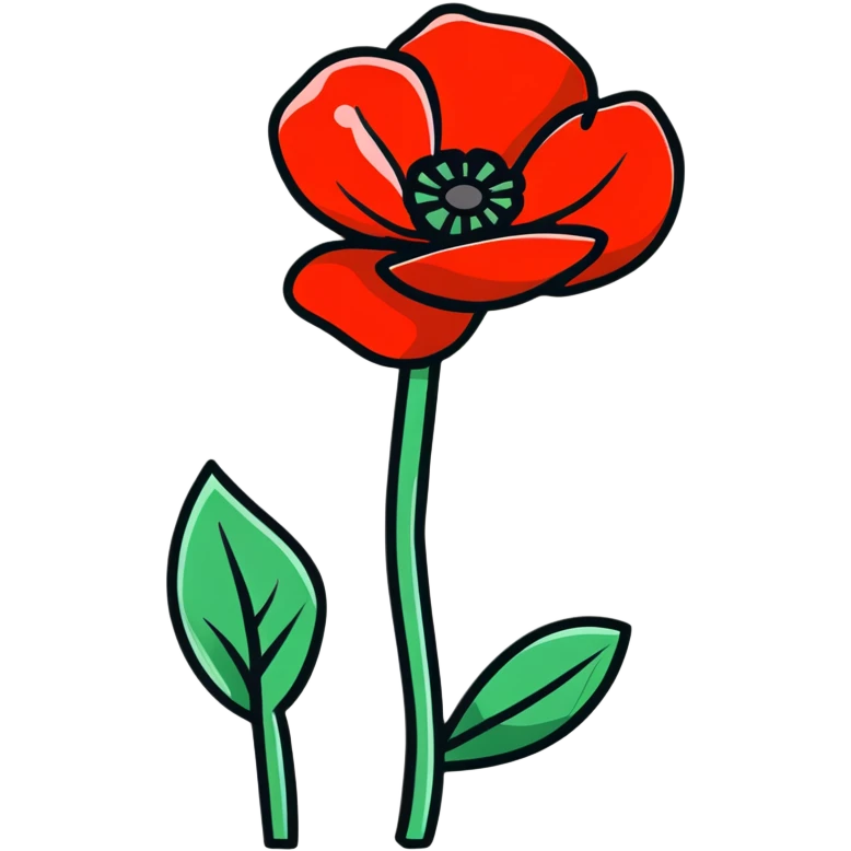 remembrance poppy with battlefield emoji