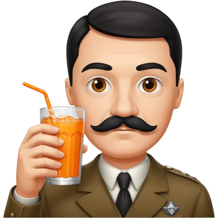 Hilter mustache drinking Fanta emoji