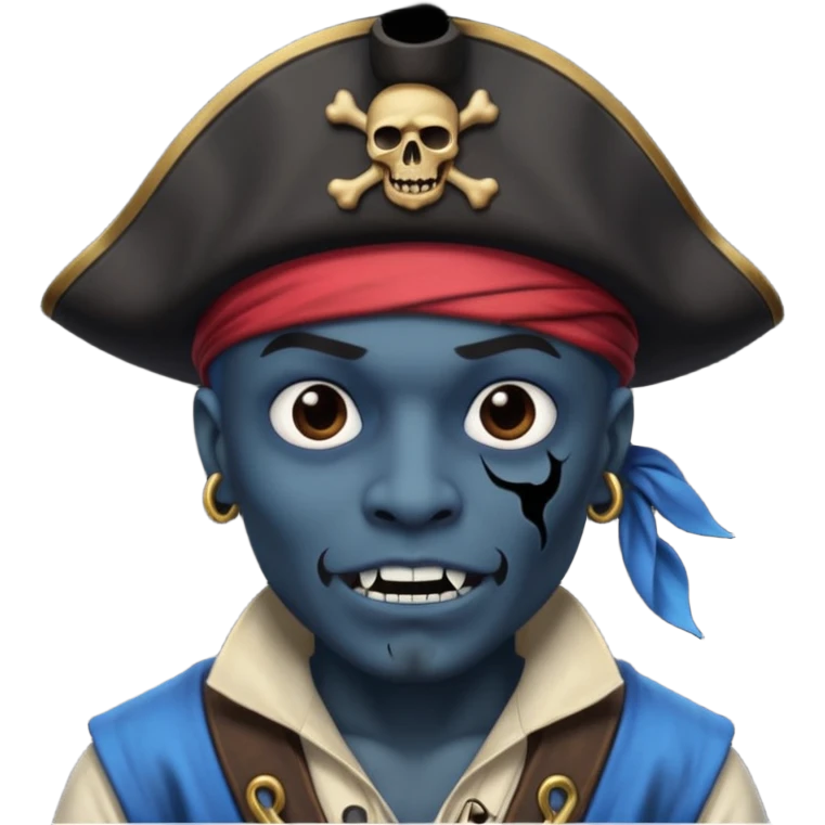 Un pirate qui fait peur uniquement bleu et noir emoji