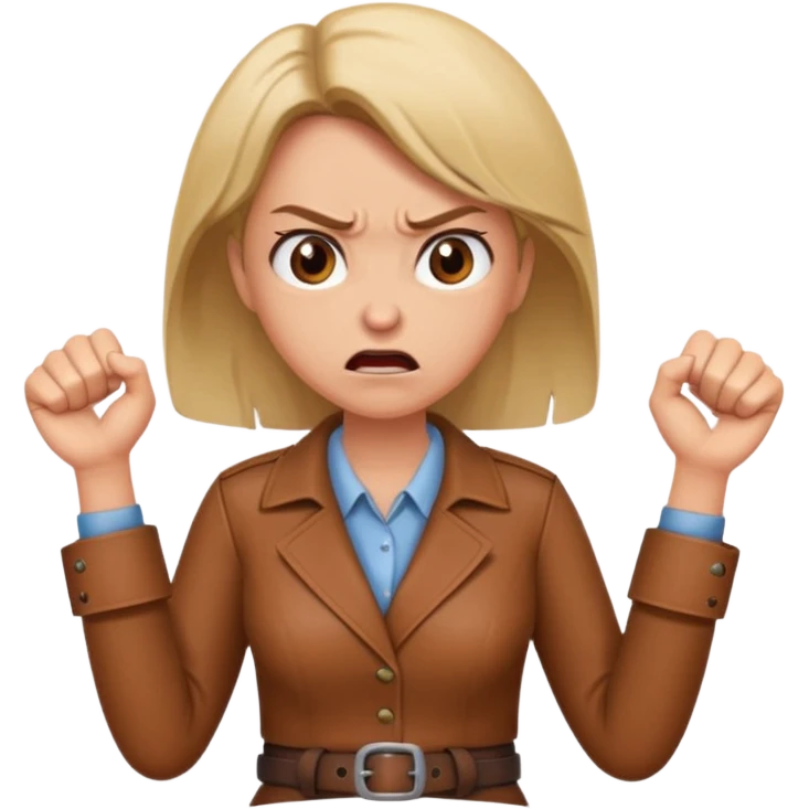 mom with a belt in her hands and an angry expression on her facd emoji