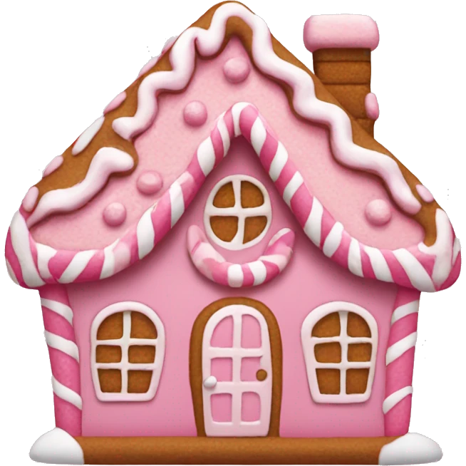 Pink gingerbread house emoji